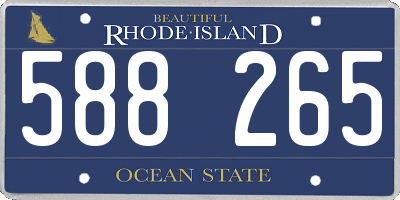 RI license plate 588265