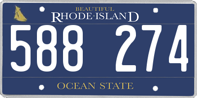 RI license plate 588274