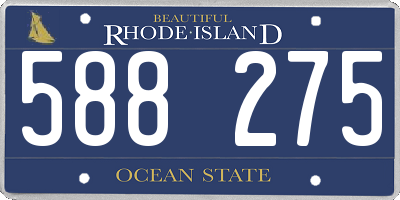 RI license plate 588275