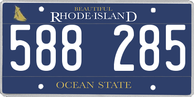RI license plate 588285
