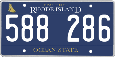 RI license plate 588286