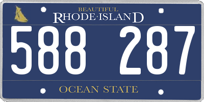 RI license plate 588287