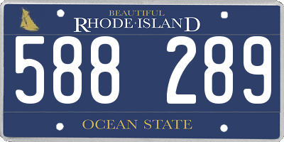 RI license plate 588289