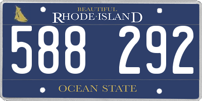 RI license plate 588292