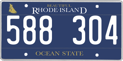 RI license plate 588304
