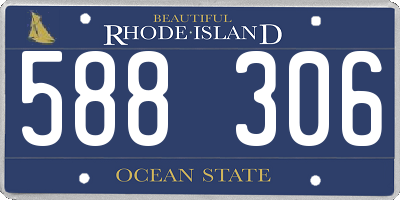 RI license plate 588306