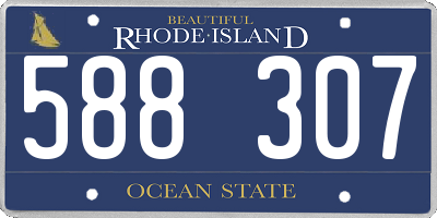 RI license plate 588307