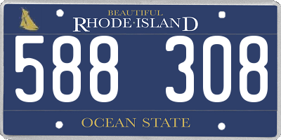 RI license plate 588308
