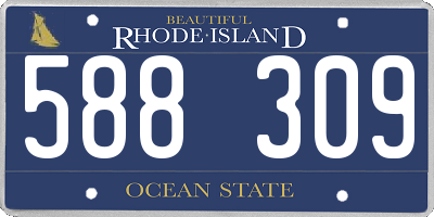 RI license plate 588309