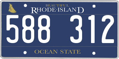 RI license plate 588312