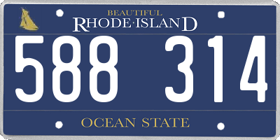 RI license plate 588314