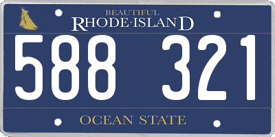 RI license plate 588321
