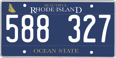 RI license plate 588327