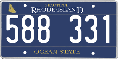 RI license plate 588331