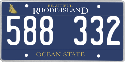 RI license plate 588332