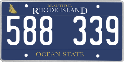 RI license plate 588339