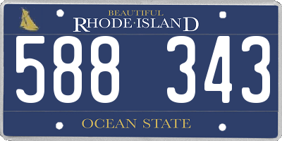 RI license plate 588343