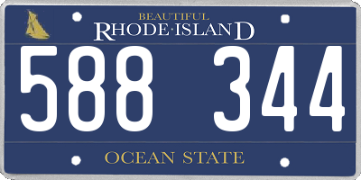 RI license plate 588344
