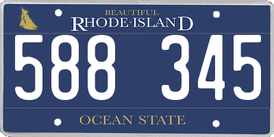 RI license plate 588345