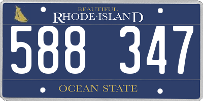 RI license plate 588347
