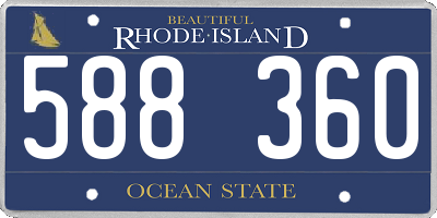 RI license plate 588360