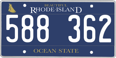 RI license plate 588362