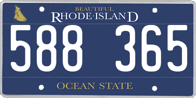 RI license plate 588365