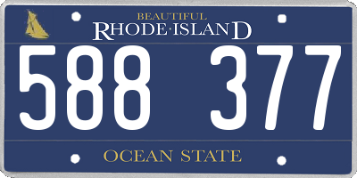 RI license plate 588377