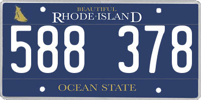 RI license plate 588378