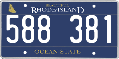 RI license plate 588381