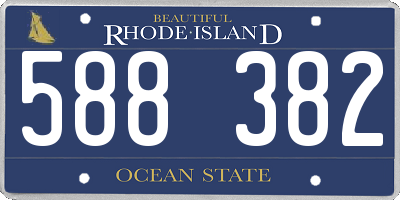 RI license plate 588382