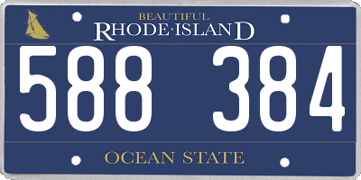 RI license plate 588384
