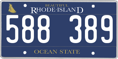 RI license plate 588389