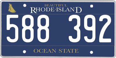 RI license plate 588392