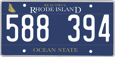 RI license plate 588394