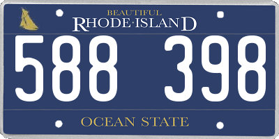 RI license plate 588398