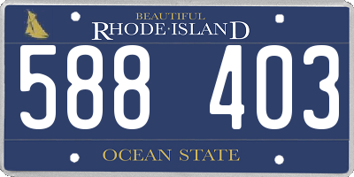 RI license plate 588403