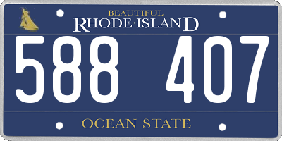 RI license plate 588407