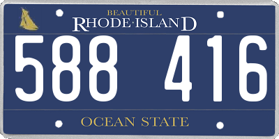 RI license plate 588416