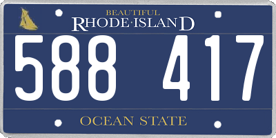 RI license plate 588417
