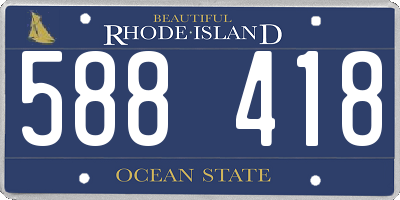 RI license plate 588418