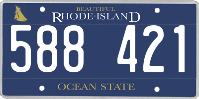 RI license plate 588421
