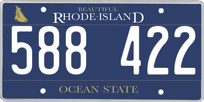 RI license plate 588422