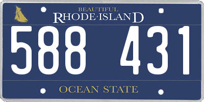 RI license plate 588431