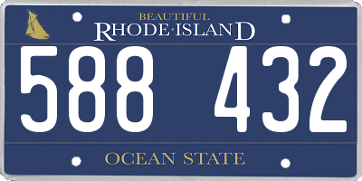 RI license plate 588432