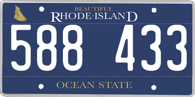 RI license plate 588433