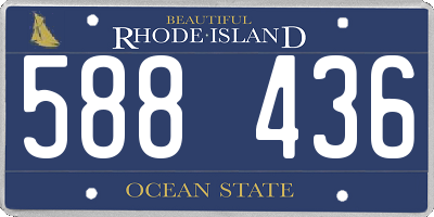 RI license plate 588436