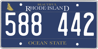RI license plate 588442