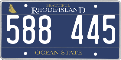 RI license plate 588445