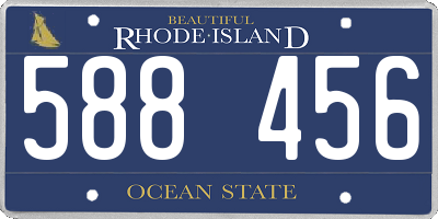 RI license plate 588456